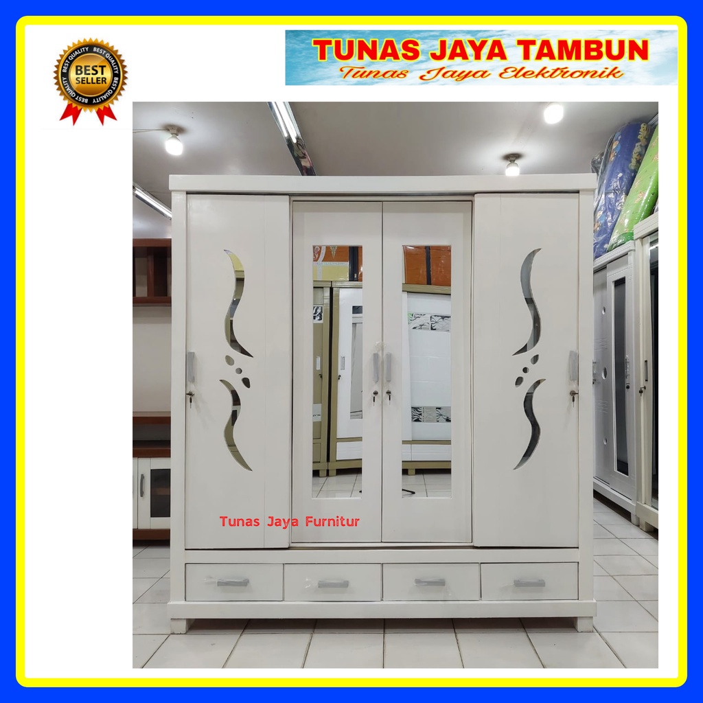 Jual Lemari pakaian 4 pintu / Lemari Baju 4Pintu / Lemari sliding ...
