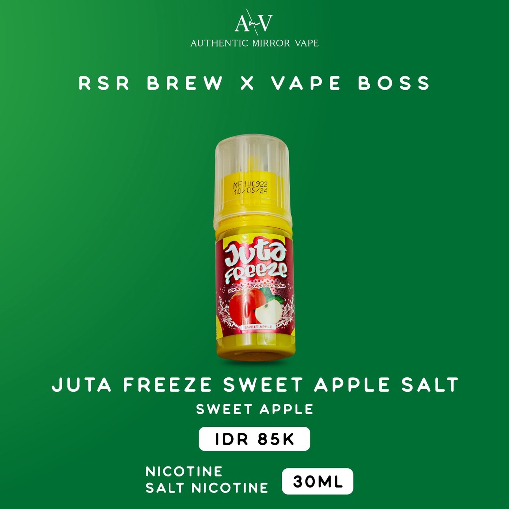 Jual Juta Freeze Sweet Apple Salt Nic Ml By Rsr Brew X Vapeboss Ls Shopee Indonesia