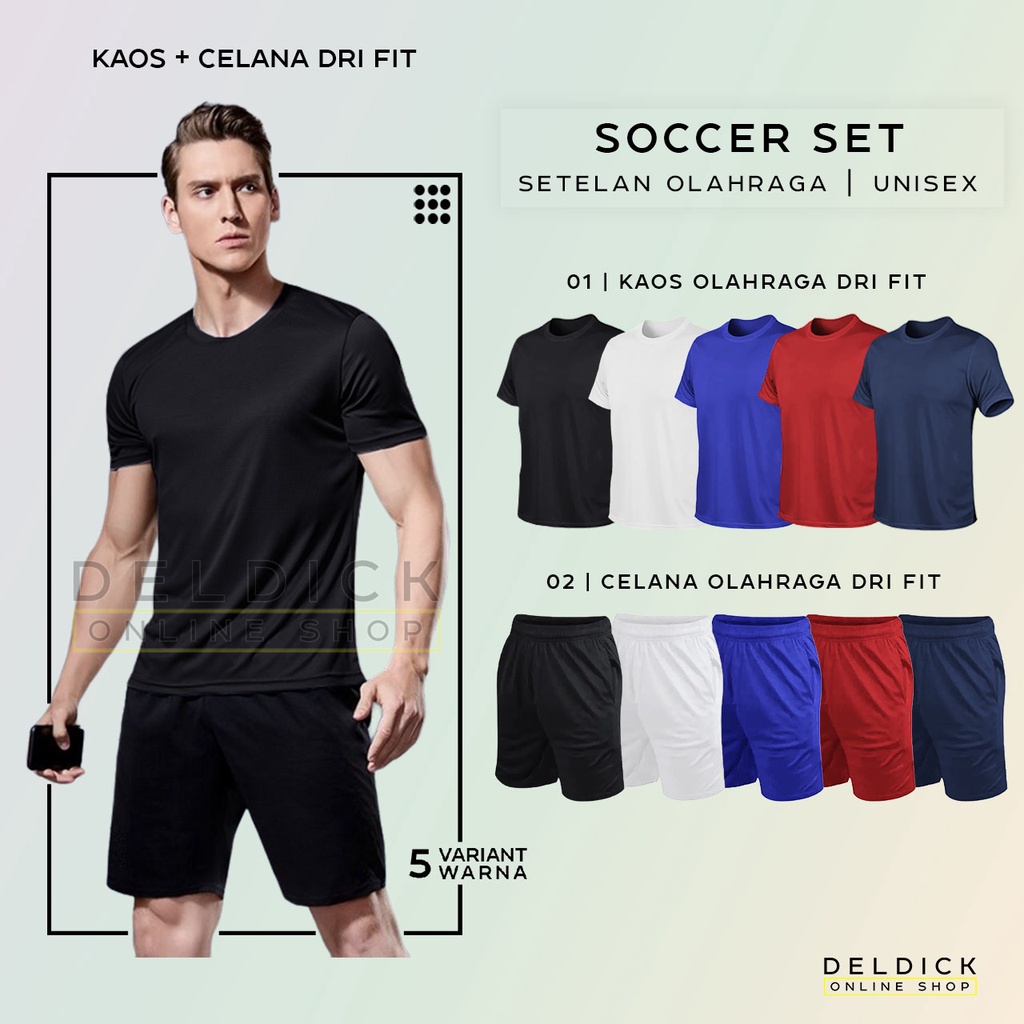 Jual PAKET 2IN1 STELAN OLAHRAGA KAOS DAN CELANA PENDEK DRIFIT 5 PILIHAN WARNA PRIA WANITA Shopee Indonesia