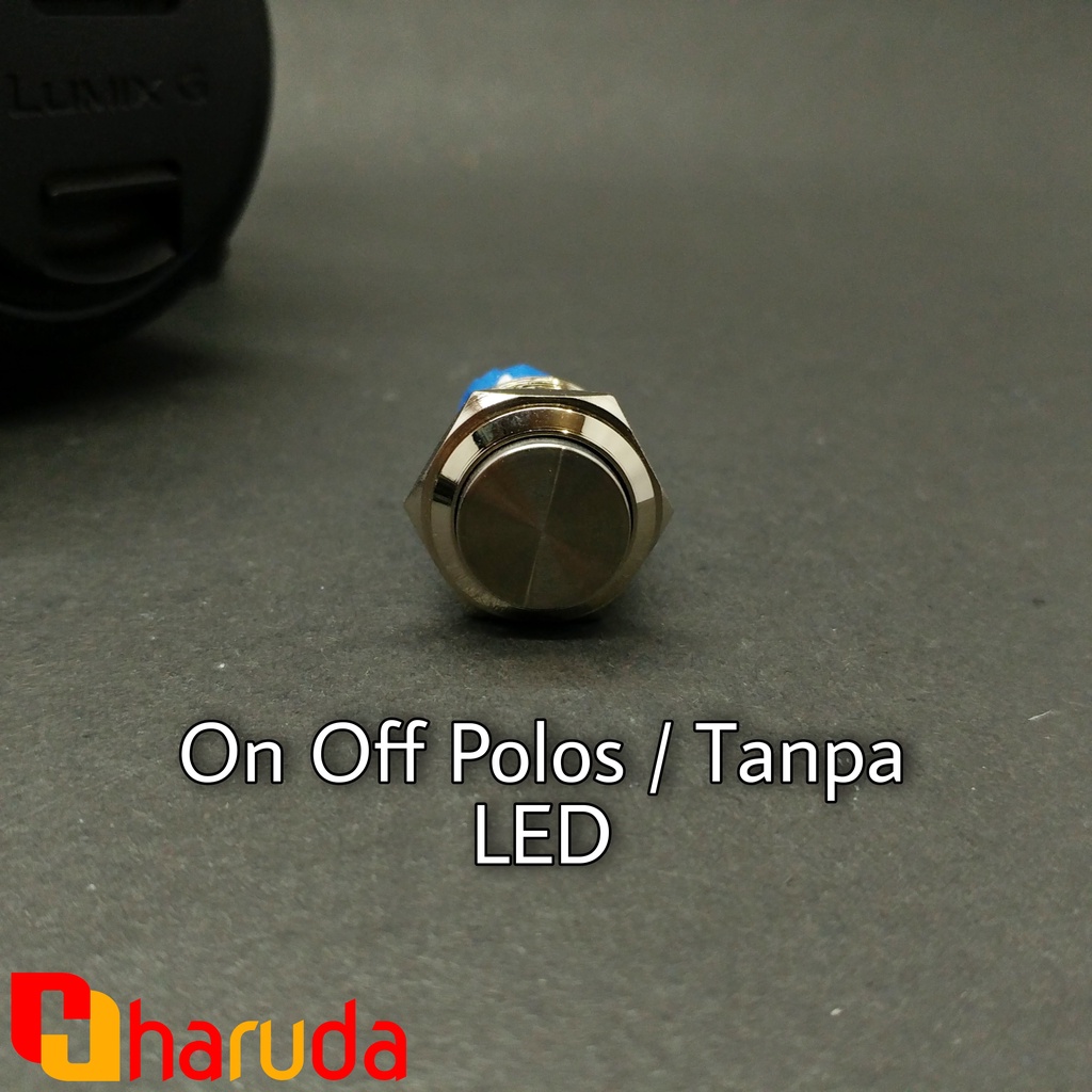Jual Saklar Tombol Silinder Indikator LED On Off Stainless 16 mm ...