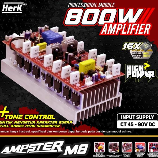 Jual KIT POWER AMPLIFIER AMPSTER M8 POWER AMPLI 800W HERK | Shopee