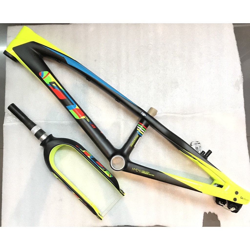 Jual Frame BMX GT Speed Carbon WC BB30 Include Fork Black Yellow Fluo ...