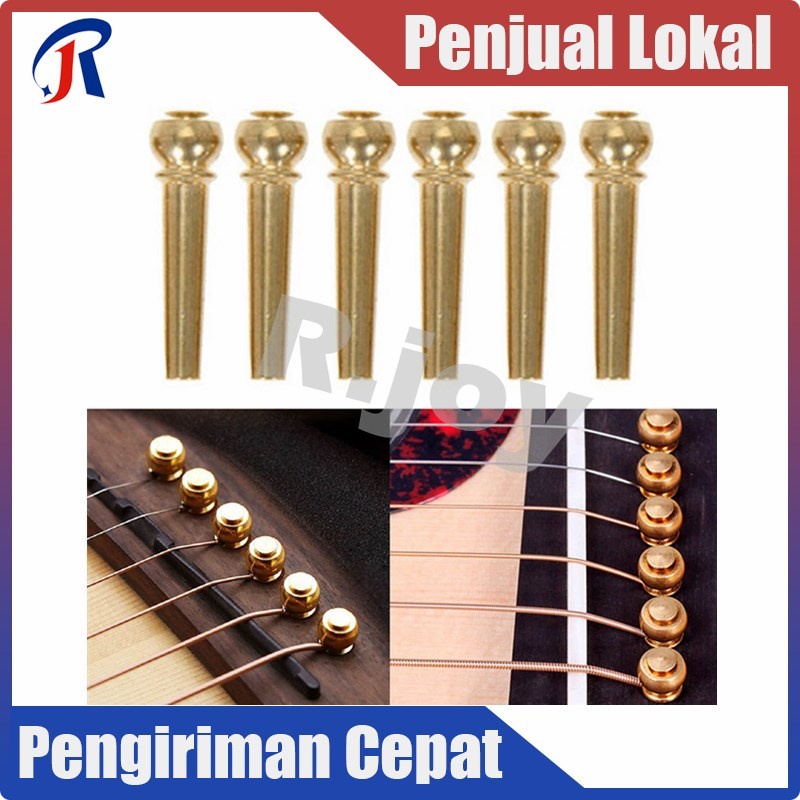 Jual 1 Set/6pcs Pin Gitar Akustik Logam Bridge Pin Gitar Akustik Bahan ...