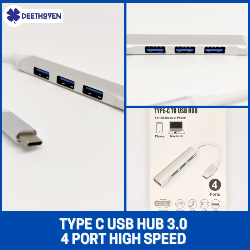 Jual TYPE C USB 3.0 HUB 4 PORT HIGH SPEED TIPE C TO USB HUB | Shopee ...