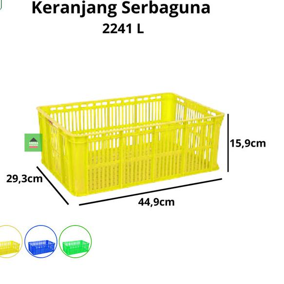 Jual Green Leaf Container Keranjang Industri 2241 L - Kuning | Shopee ...