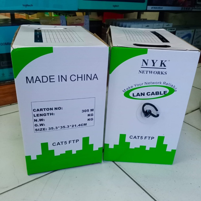 Jual Cab Kabel Lan Outdoor Ftp Cat 5E / Cat5 E / Cat 5 E 1 Roll 305 ...