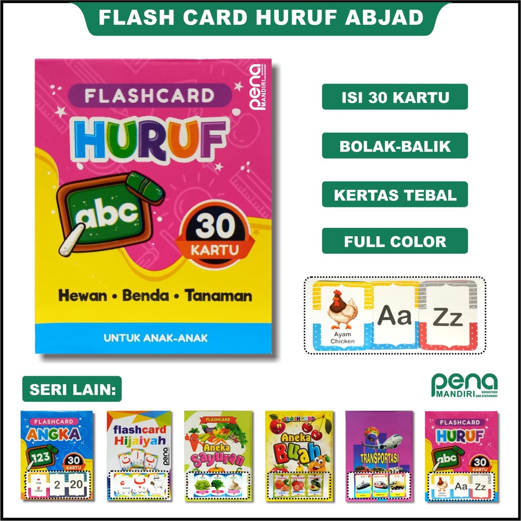 Jual Flash Card Huruf - Flash Card Alfabet - Kartu Mengenal Huruf ...