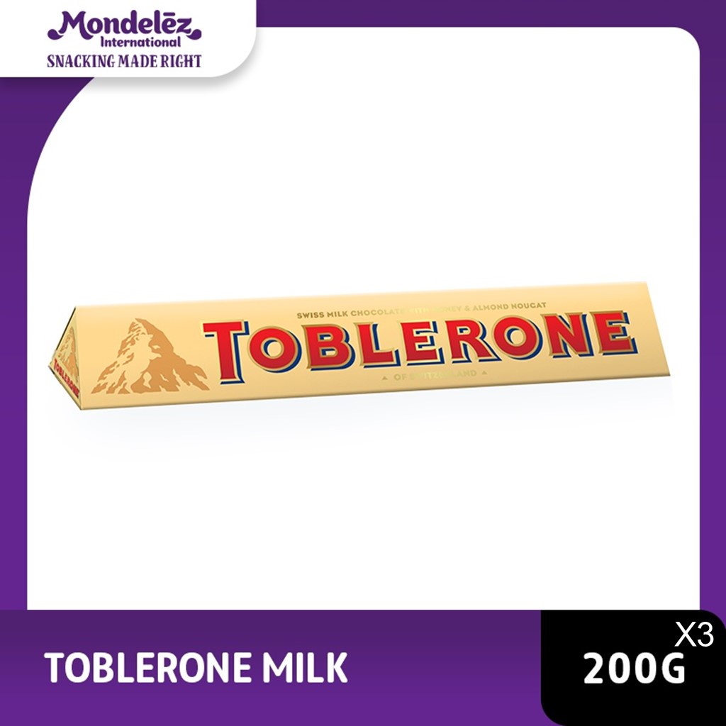 Jual Toblerone Milk Chocolate, Cokelat Swiss Premium, 200g - Triple ...