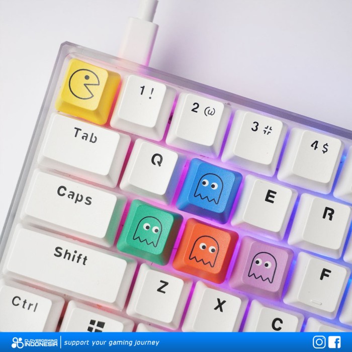 Jual Keycaps Pacman PBT Dye Sub Pac Man for Mechanical Keyboard ...