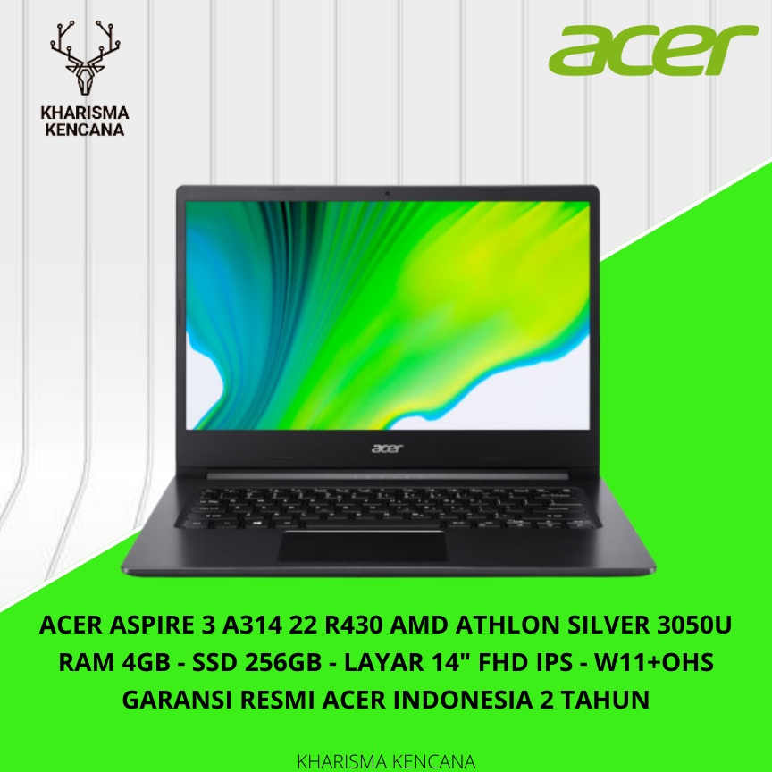 Jual ACER ASPIRE 3 A314 22 R430 AMD ATHLON SILVER 3050U RAM 8GB - SSD ...