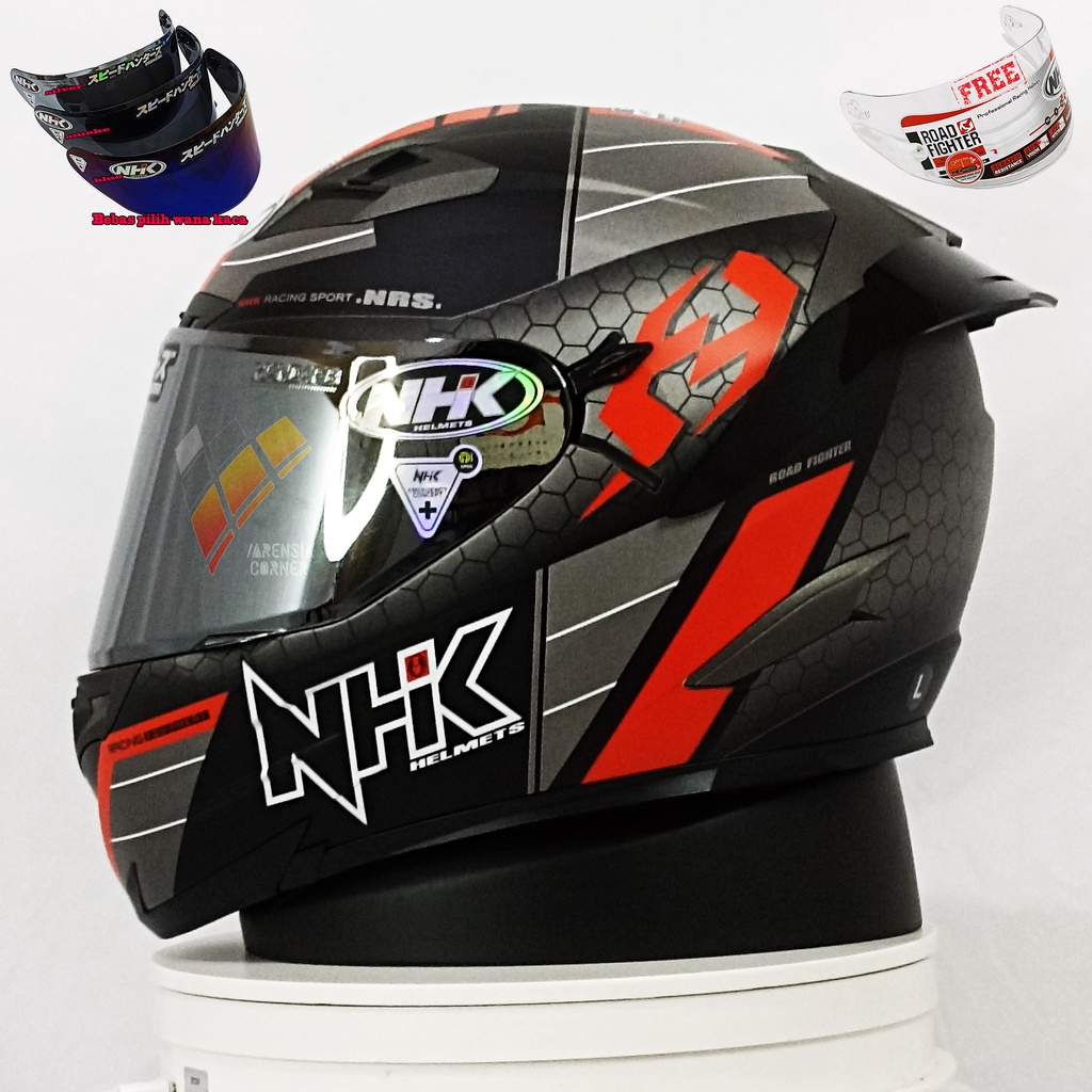 Jual Nhk Rx Paket Ganteng Navy Black Red Doff Helm Nhk Full Face Original Shopee Indonesia