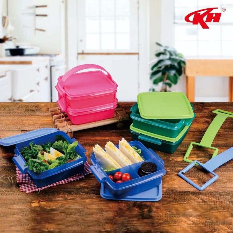 Jual Rantang Plastik Deluxe 3 Tingkat Kotak Anti Tumpah KH Tempat Bekal ...