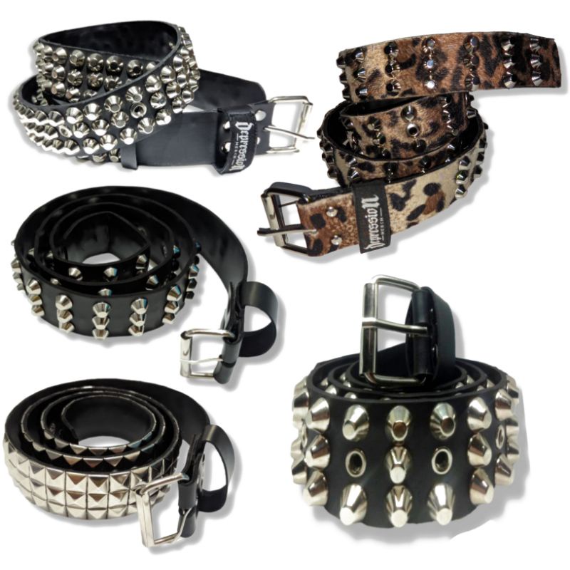 Jual DEPRESSION BELT SPIKE / GESPER SPIKE / IKAT PINGGANG SPIKE PUNK