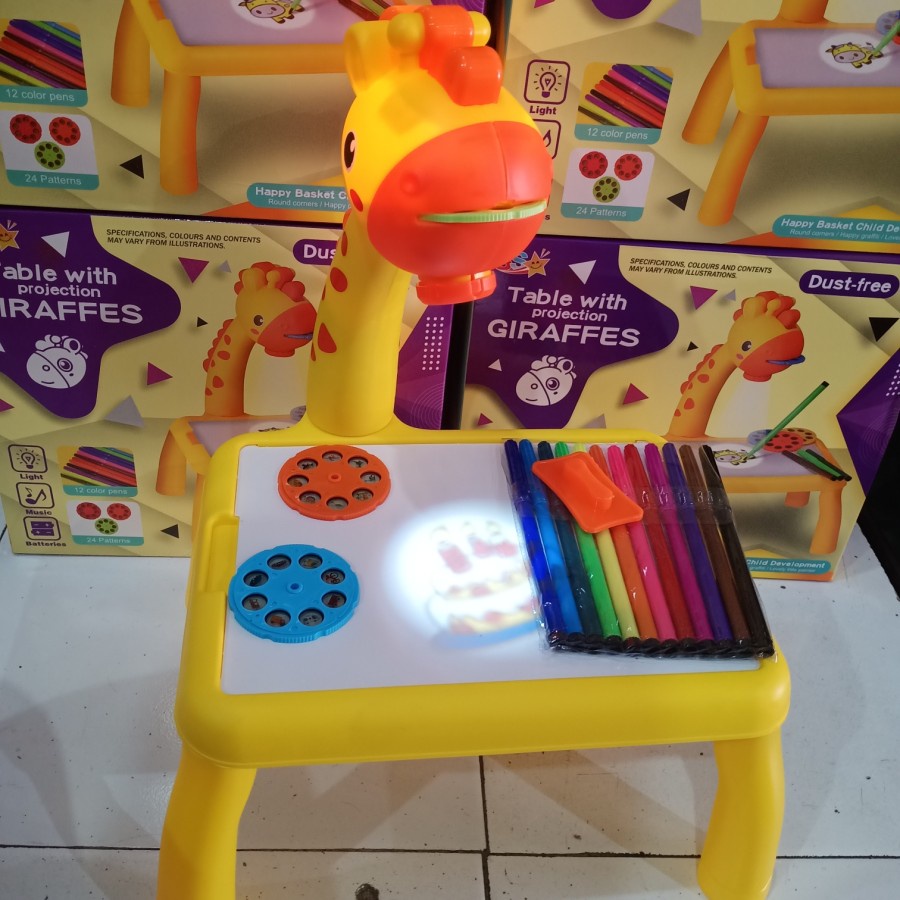 Jual mainan meja gambar proyektor jerapah giraffe projector table ...