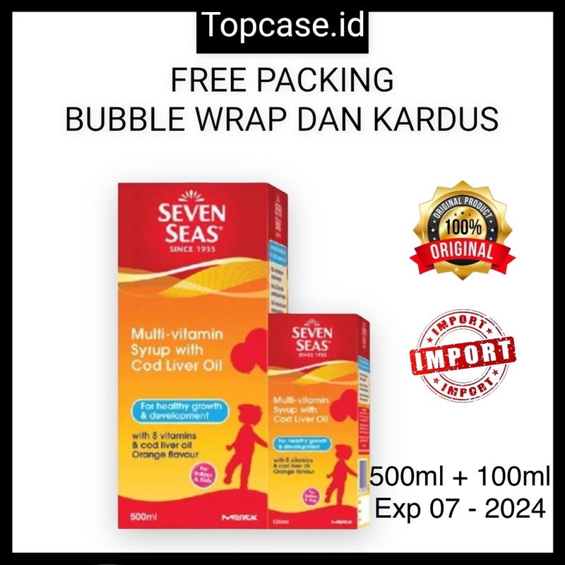 Jual Seven Seas Multivitamin Syrup With Cod Liver Oil 500+100ML ...