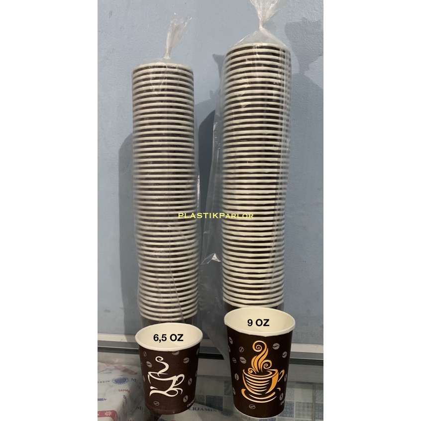Jual Paper Cup / Gelas Kertas Motif 9 OZ & 6,5 OZ Untuk Kopi, Teh, dll ...