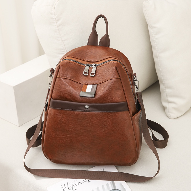 Jual TAS RANSEL WANITA BACKPACK FASHION KULIT COKLAT AGNENA TA697B7 ...