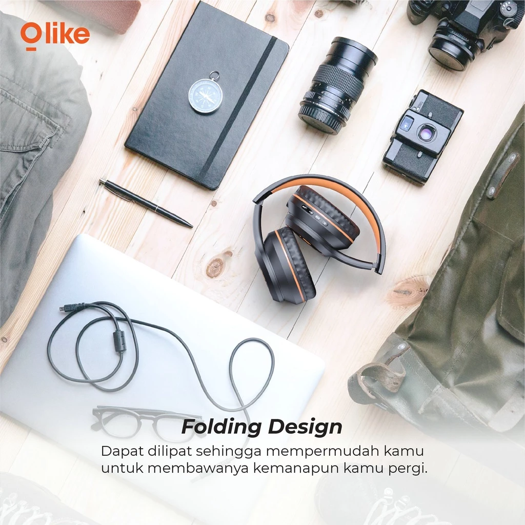 OLIKE HEADPHONE BLUETOOTH MIC HANDSFREE HEADSET EARPHONE WIRELESS H1 - LIVE