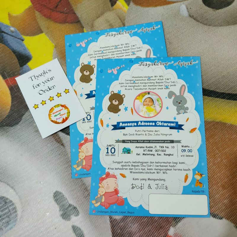 Jual Undangan tasyakuran aqiqah khitanan ultah | Shopee Indonesia