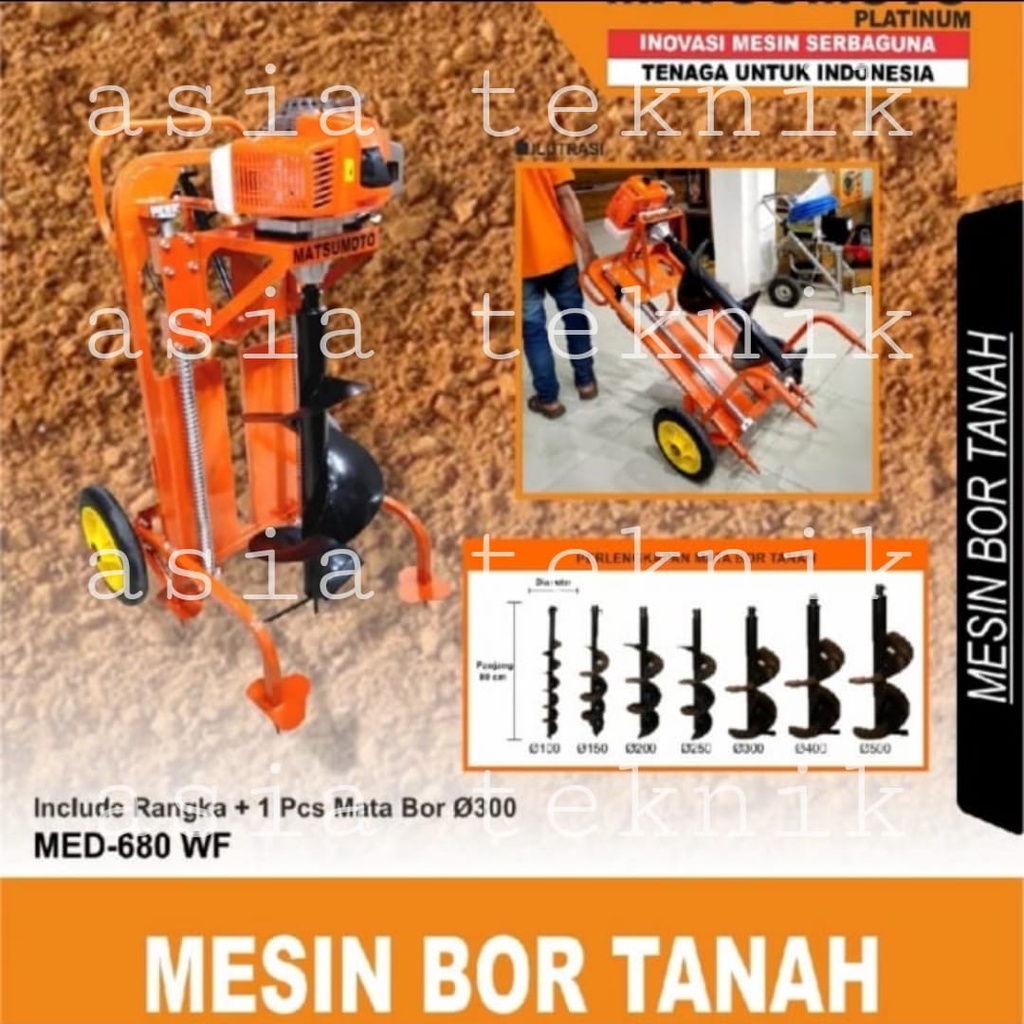 Jual Mesin Bor Tanah Biopori Matsumoto MED 680 WF + Mata Bor 100 mm ...