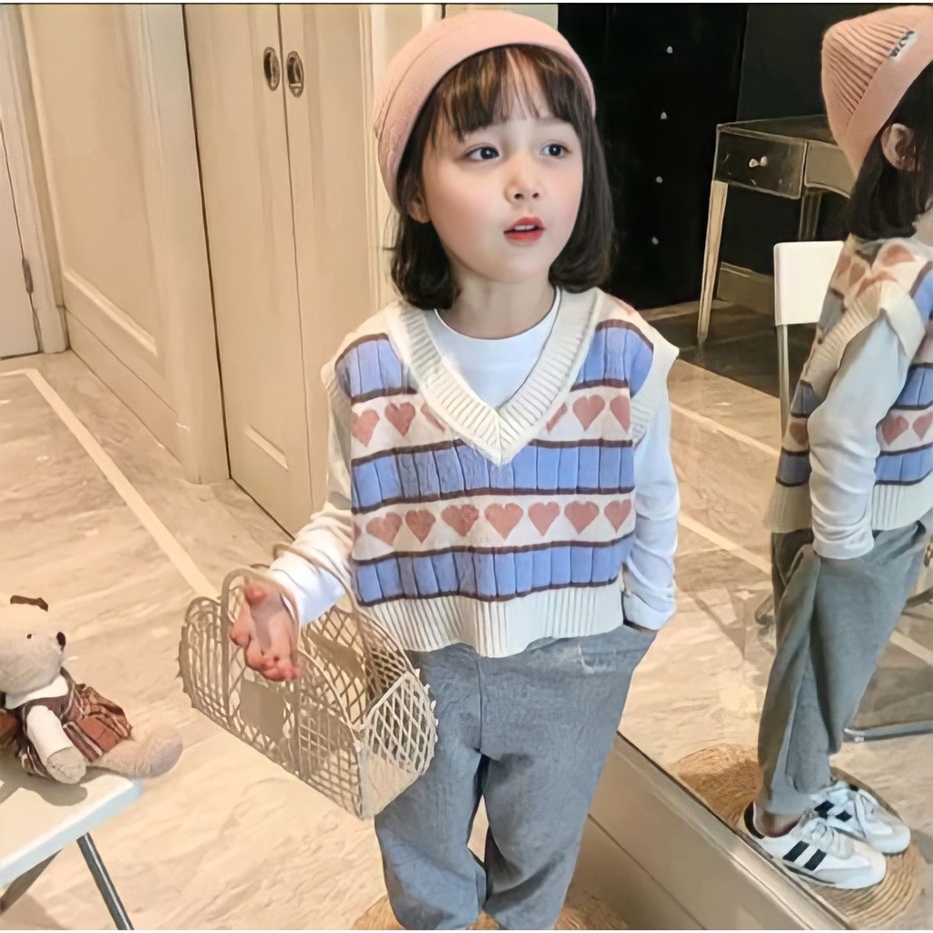Jual Vest Kids Love Rompi V-neck Anak Motif Love | Shopee Indonesia