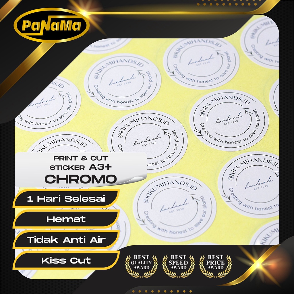 Jual Print And Cut Sticker Chromo A3 Cetak Kiss Cut Stiker Label Kromo Cromo Murah Bagus 0981