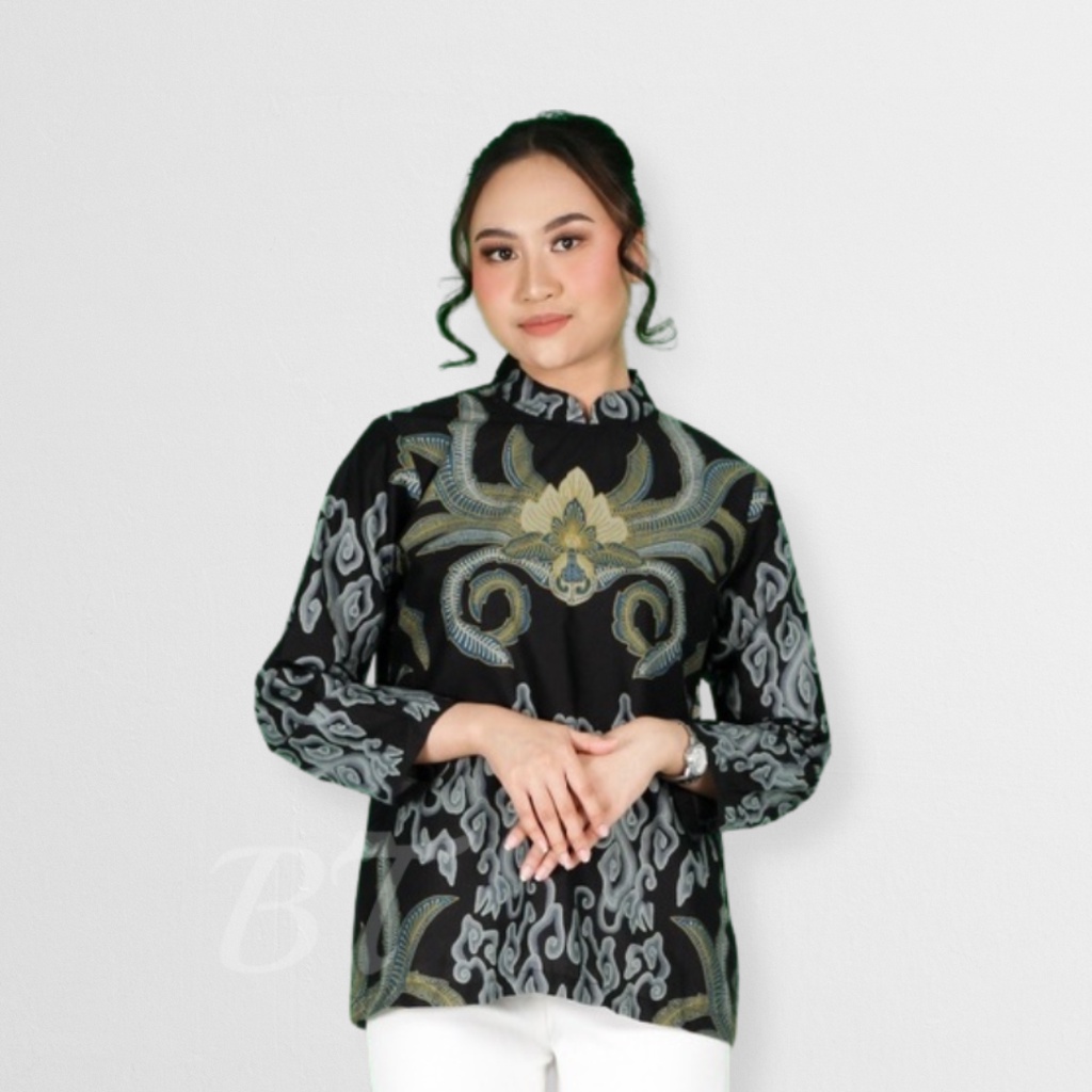 Jual BATIK TRUSMI Atasan Wanita Tunik Batik Blouse Batik Wanita Motif ...