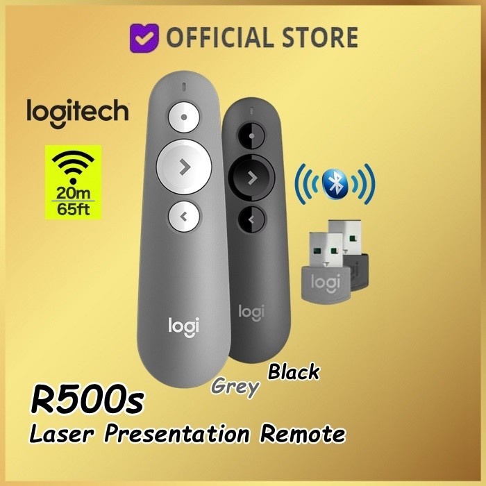 Jual Logitech R500s Laser Presentation Remote R500 s R 500 laser Pointer Grey Shopee Indonesia