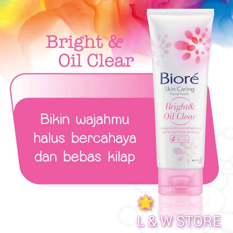 Jual Biore Skin Caring Facial Foam Bright And Oil Clear 100 Gr Shopee