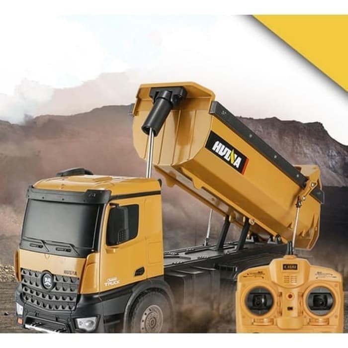 Camion Benne Huina 1573 – 1/14 – 10 Canaux – Charge 2,4 Kg – 4x4 – 2,4 GHz