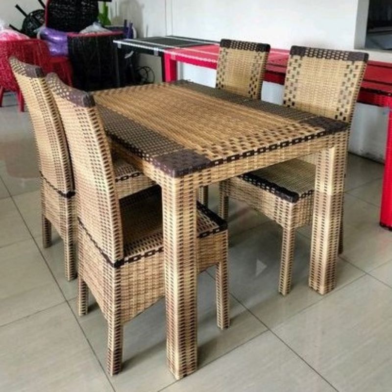 Jual Meja Makan Rotan Sintetis Eksklusif (Paling Termurah) | Shopee ...