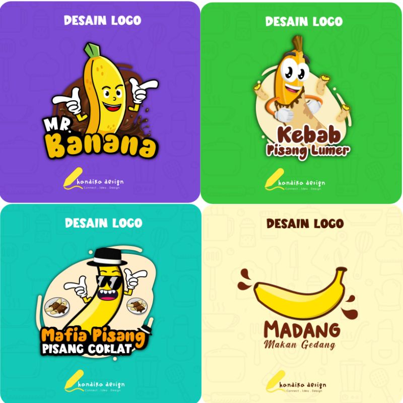 Jual Jasa Desain Logo Kamu Tema Usaha Pisang Cokelatpisang Lumer