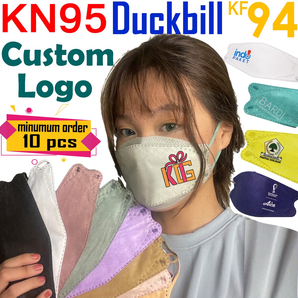 Jual Masker Custom KF94 KN95 duckbill Sablon minimal 10 pcs full color ...