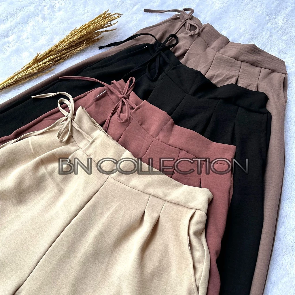 Celana Kulot Crinkle Tali samping Highwaits Jumbo