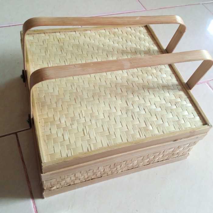 Jual rantang bambu kotak 30cm | Shopee Indonesia