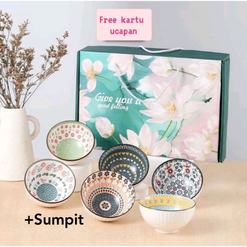 Jual Aveline Hampers Lebaran Japanese Bowl Set Piring Mangkok Keramik Mangkok Jepang Mangkok 