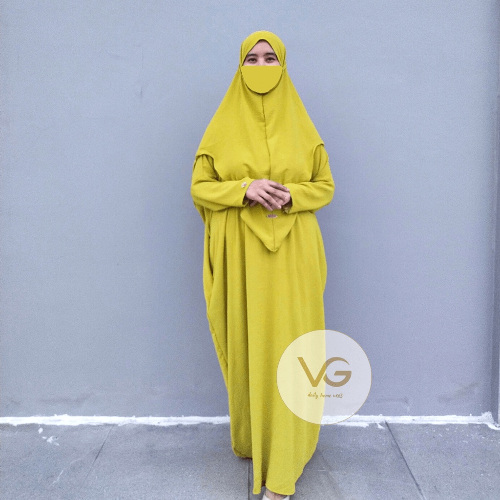 Jual Gamis Set Abaya Khimar Anti Gerah Shaka Set Abaya Crinkle