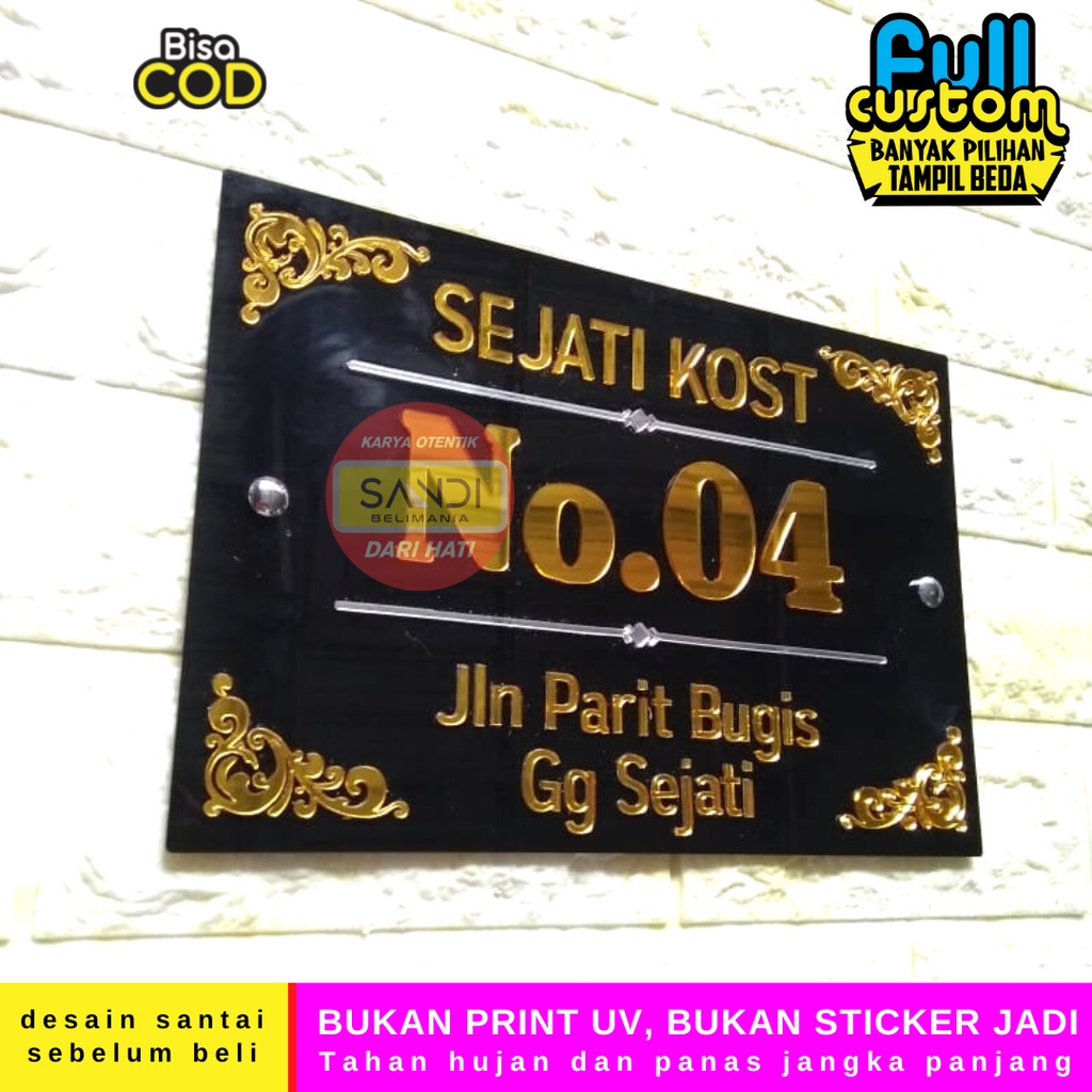 Jual PAPAN NOMOR RUMAH AKRILIK NOMER RUMAH AKRILIK NO RUMAH ACRYLIC ...