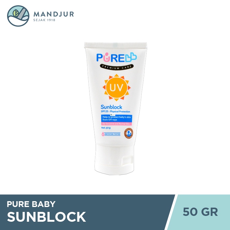 Jual Pure Baby Sunblock SPF 25 50 gr Sunblock Khusus Baby dan Anak