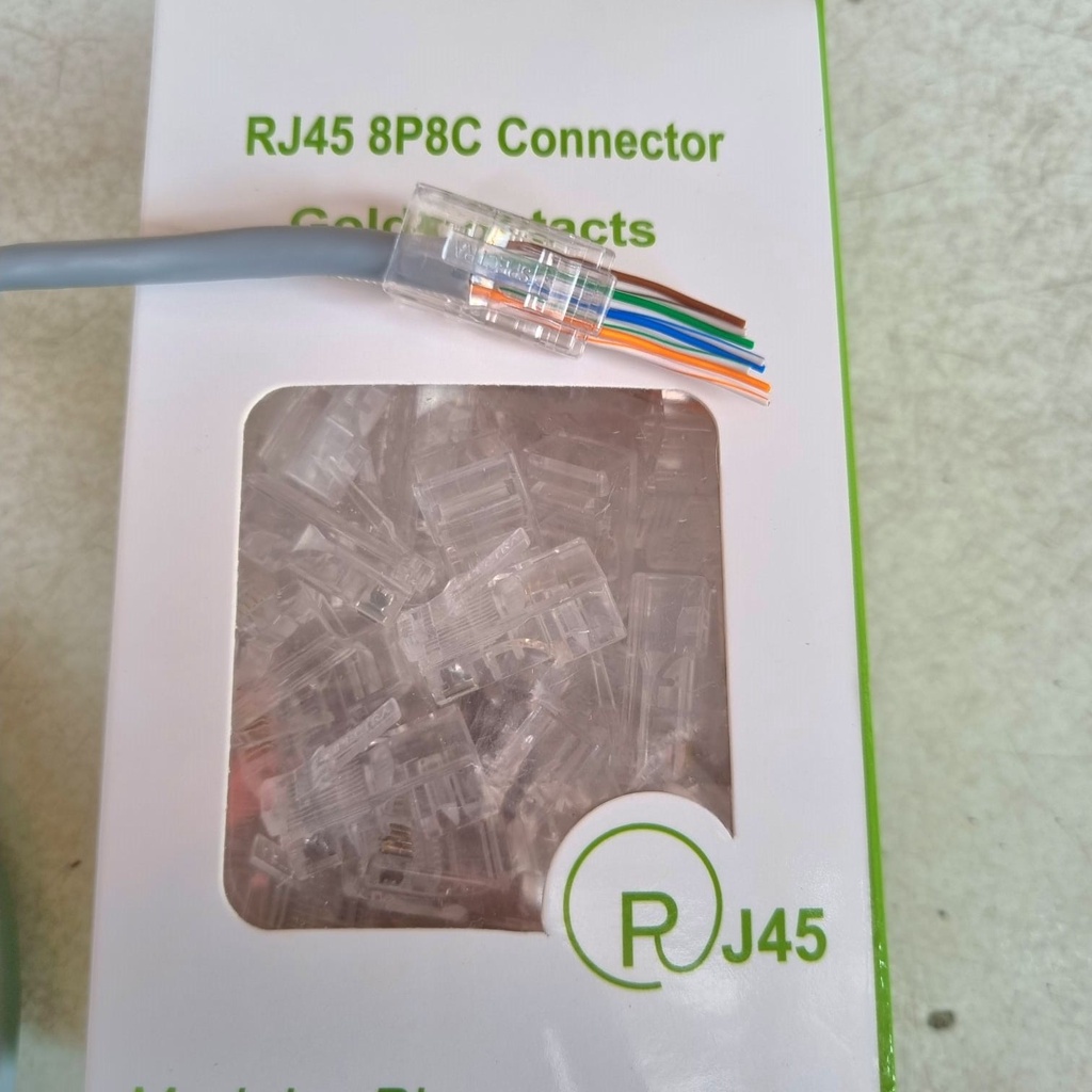 Jual Anti Gagal Konektor RJ45 Connector Cat 5e Spectra 100pcs | Shopee ...