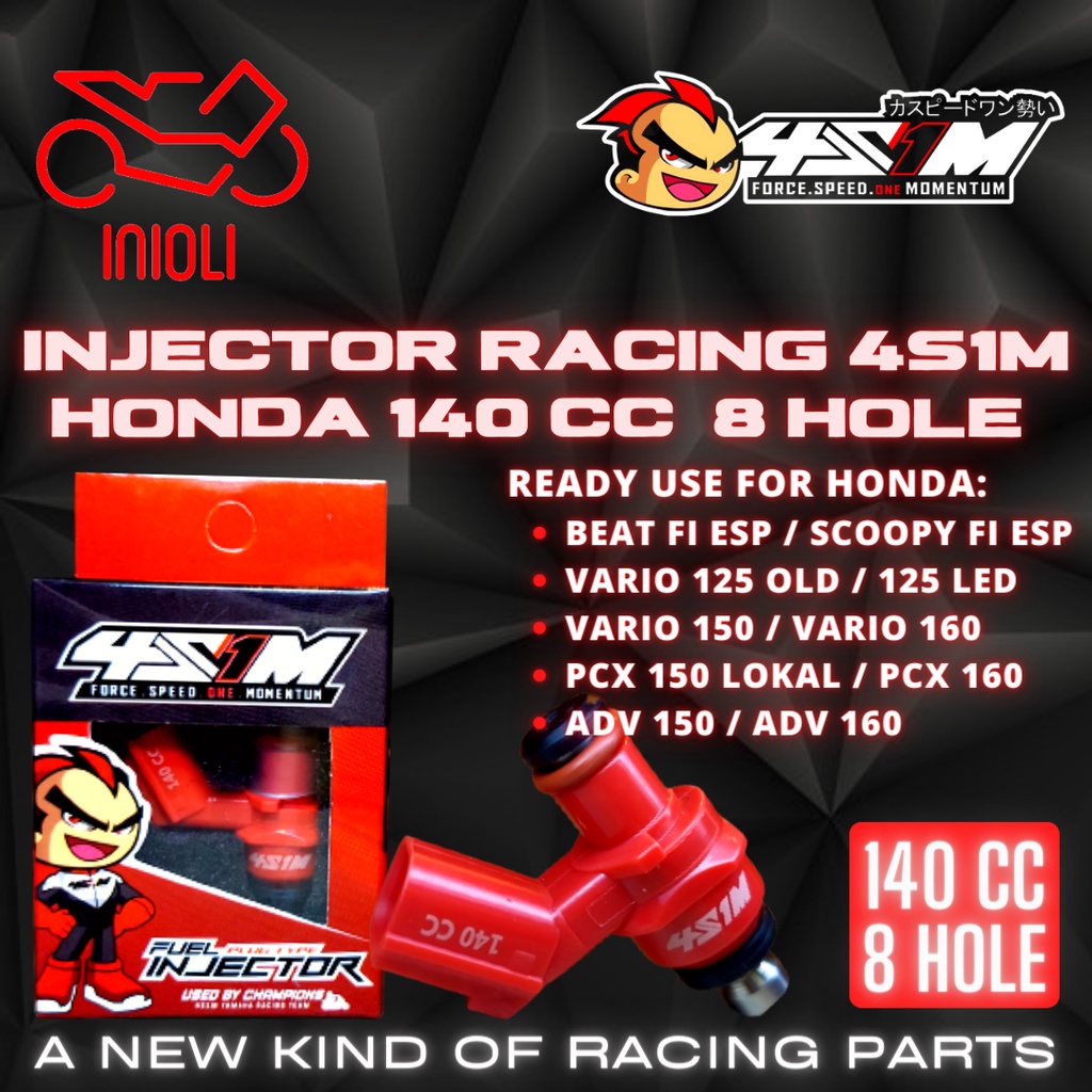 Jual INJECTOR RACING 4S1M 140CC 8HOLE HONDA BEAT SCOOPY FI ESP VARIO ...