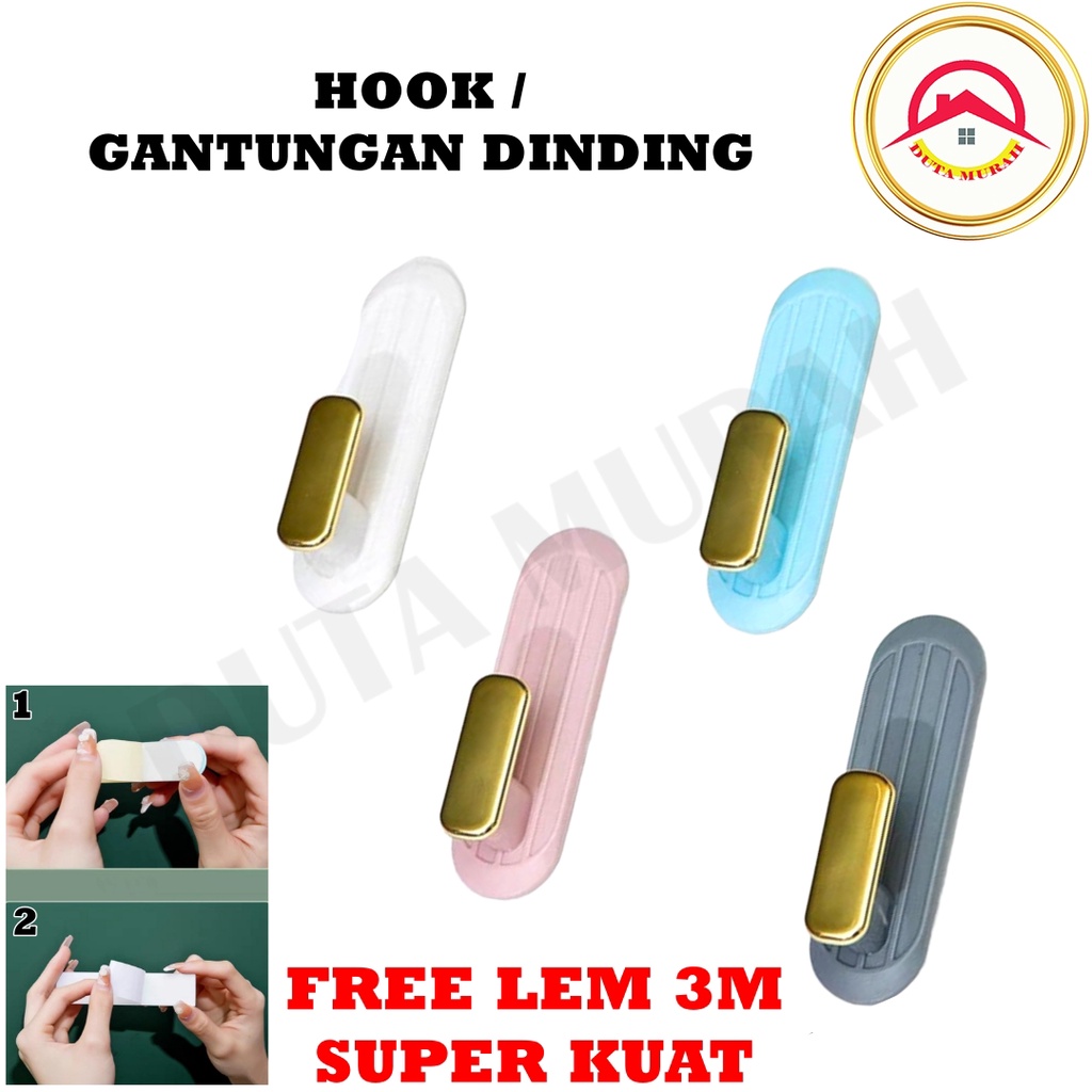 Jual Gantungan Serbaguna Hook Tempel Dinding Tanpa Paku Gantungan Kait Kunci Dapur Kamar Mandi