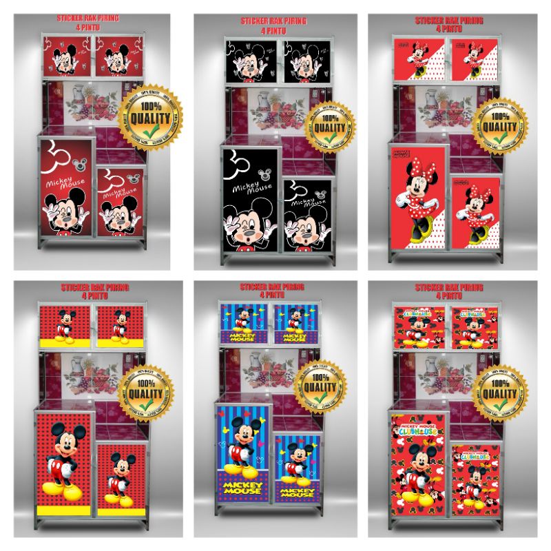 Jual STIKER RAK PIRING PINTU 4 MICKEY MOUSE | Shopee Indonesia