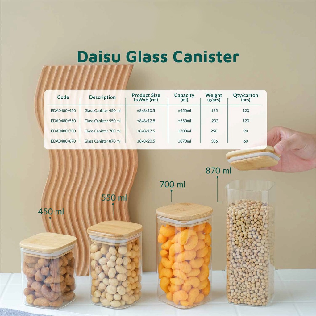 Jual Toples Kaca Kotak Storage Jar Borosilicate Kedap Udara ( dia 8cm ...