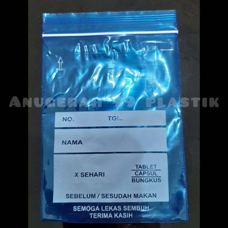 Jual Plastik Klip Obat Warna Biru Dan Bening Ukuran 7x10 Dan 8 7x13 Isi