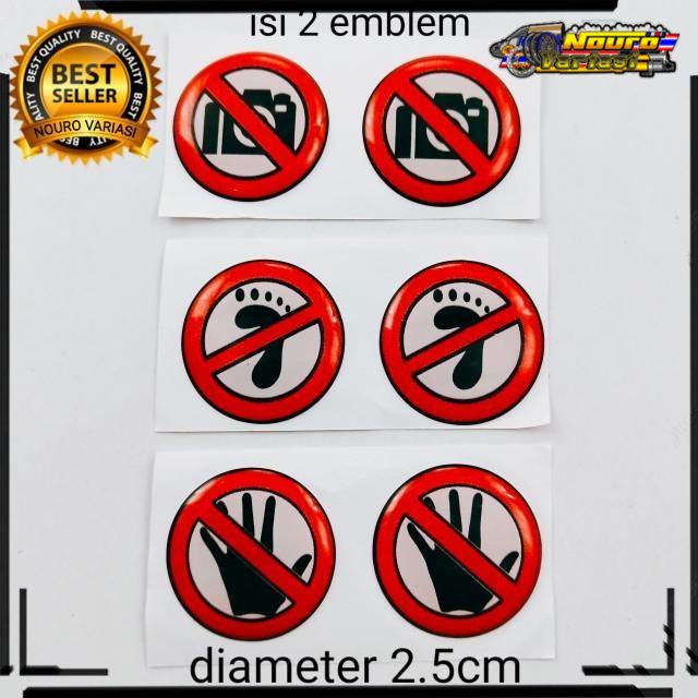 Jual COD emblem timbul logo dilarang injak kaki kamera tangan sentuh ...