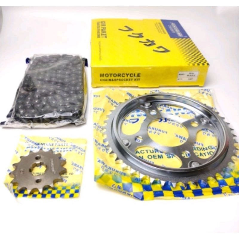 Jual GEAR SET GIR PAKET CB 150 R OLD CBR 150R 428H128L45T15T MERK