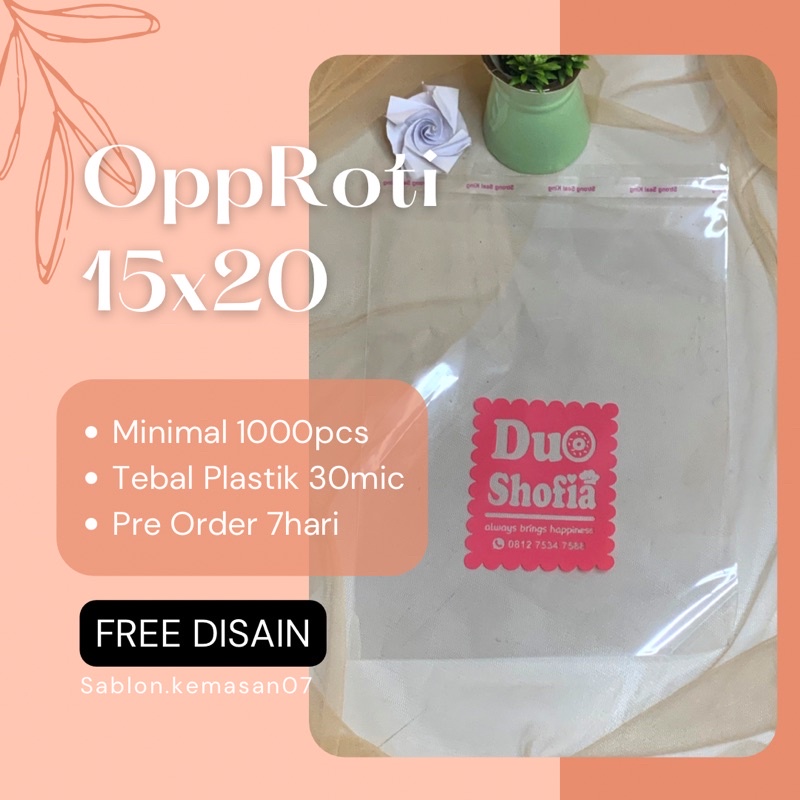 Jual Sablon Plastik Opp 15x20 sablon per pcs sablon kemasan plastik ...