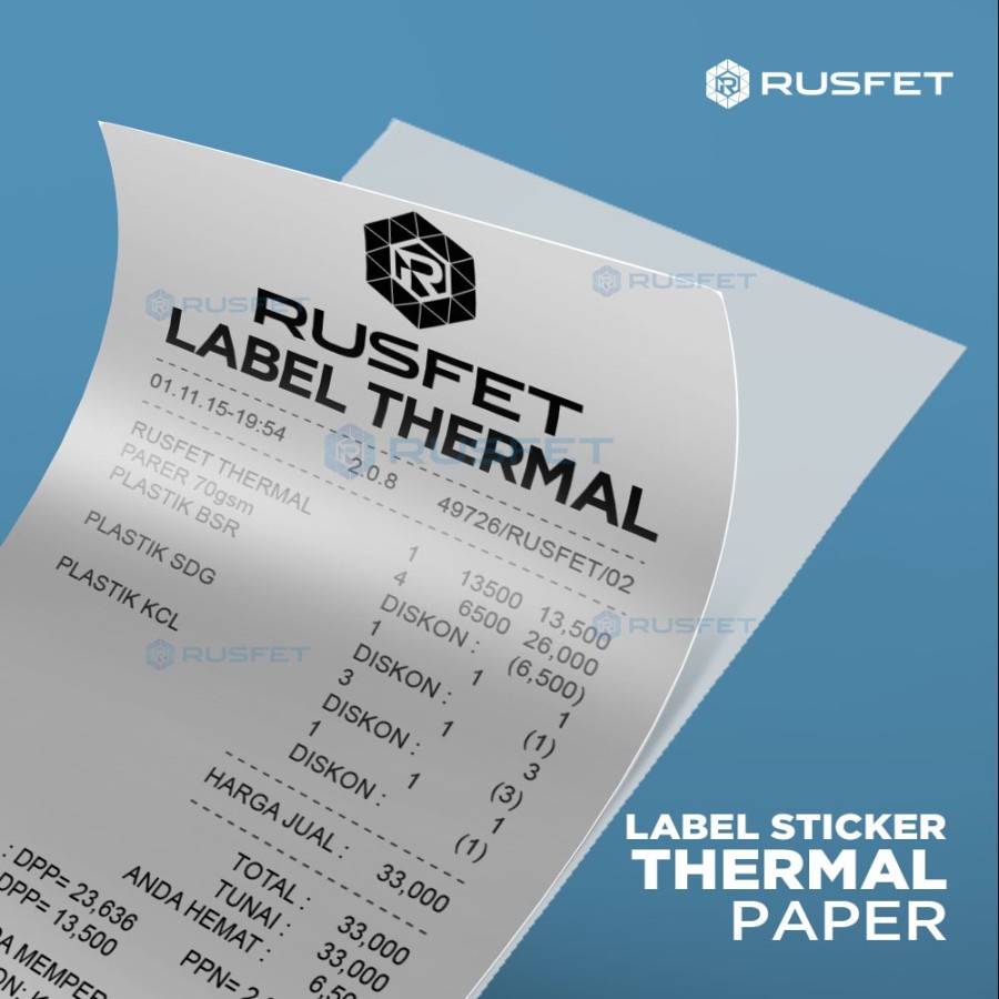 Jual Label Kertas Stiker Thermal 10x15 300 Resi Paper sticker RUSFET ...