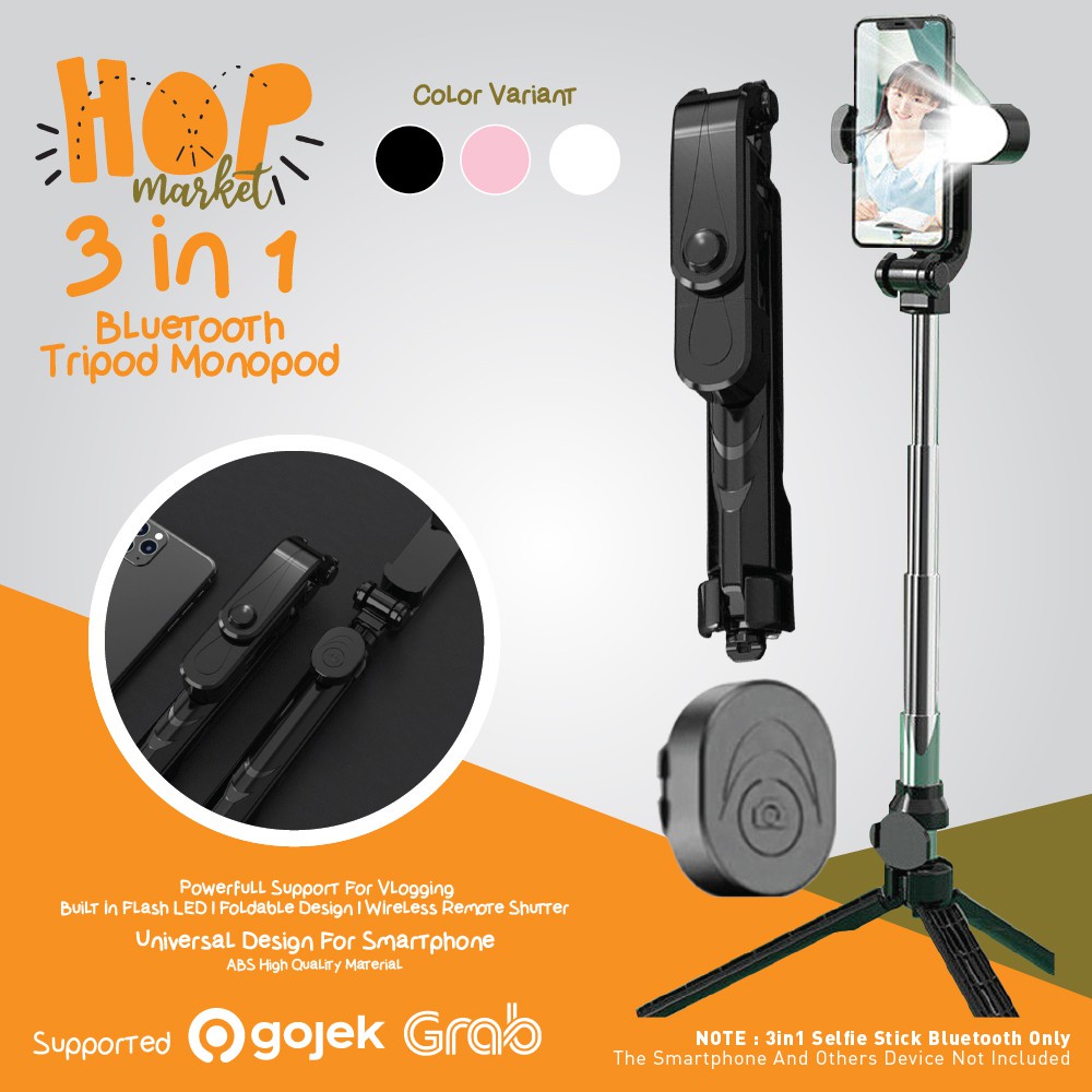 Jual XT10S Bluetooth 3in1 Tongsis Tripod Wireless Remote Stand